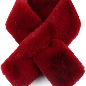 Elegant Red Faux Fur Wrap